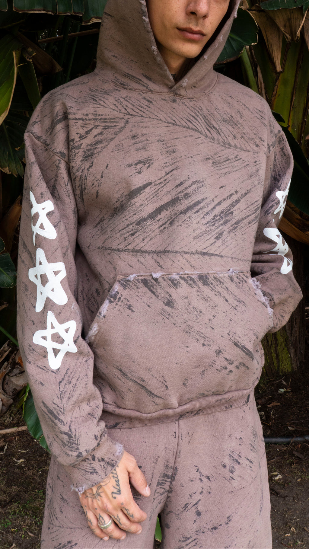 DINO BONES HOODIE BLACK/BROWN