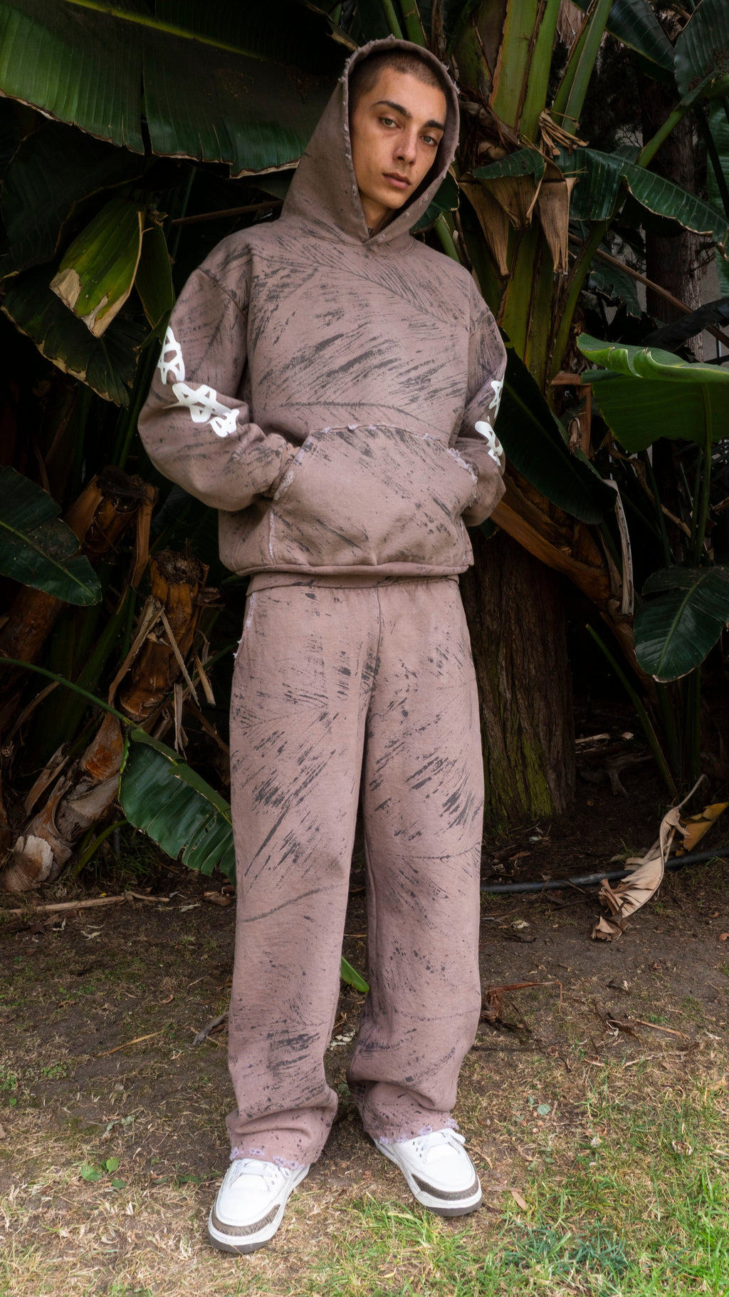 DINO BONES SWEATPANTS BLACK/BROWN