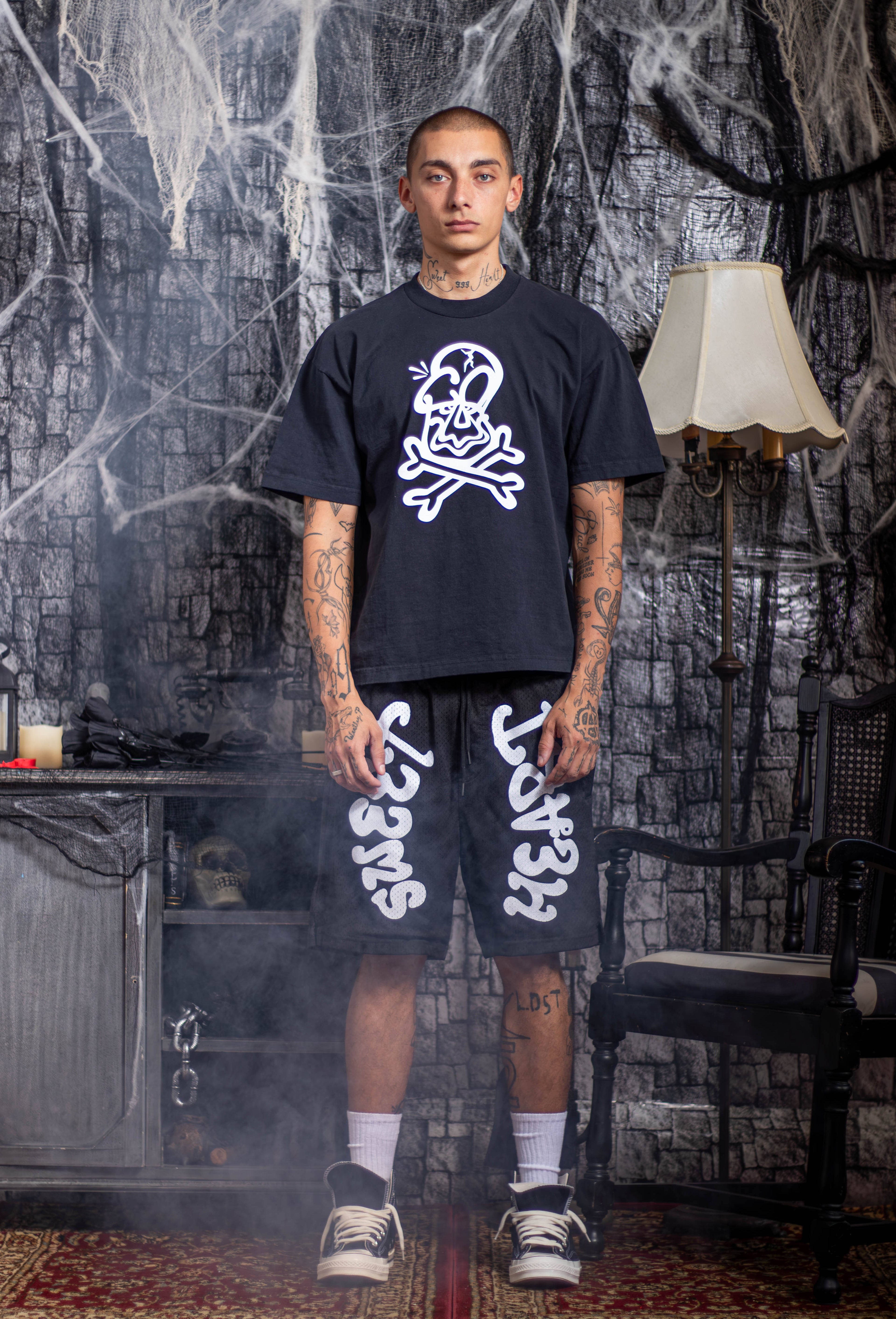 SWEETHEART GYM SHORTS WHITE/BLACK