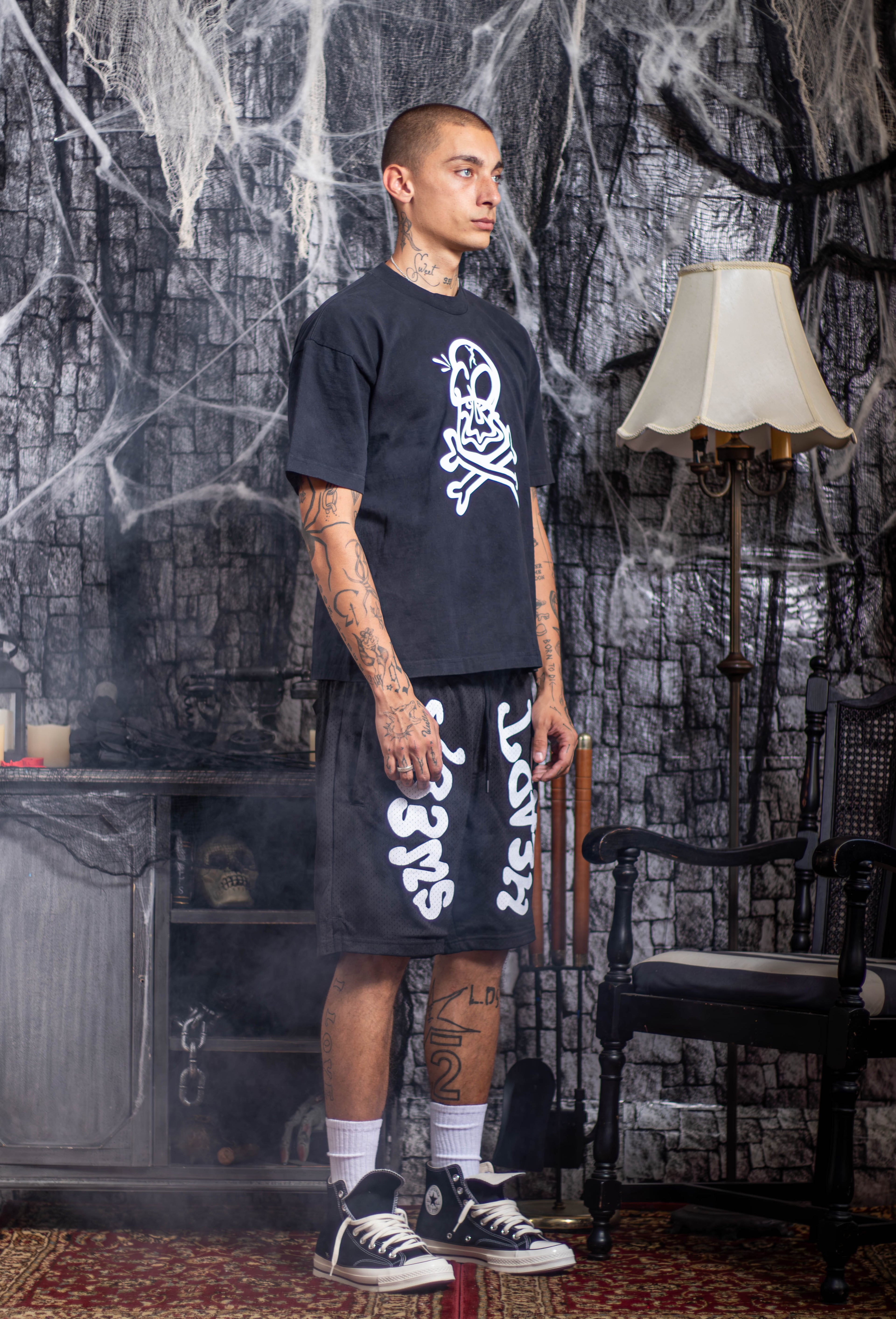 SWEETHEART GYM SHORTS WHITE/BLACK