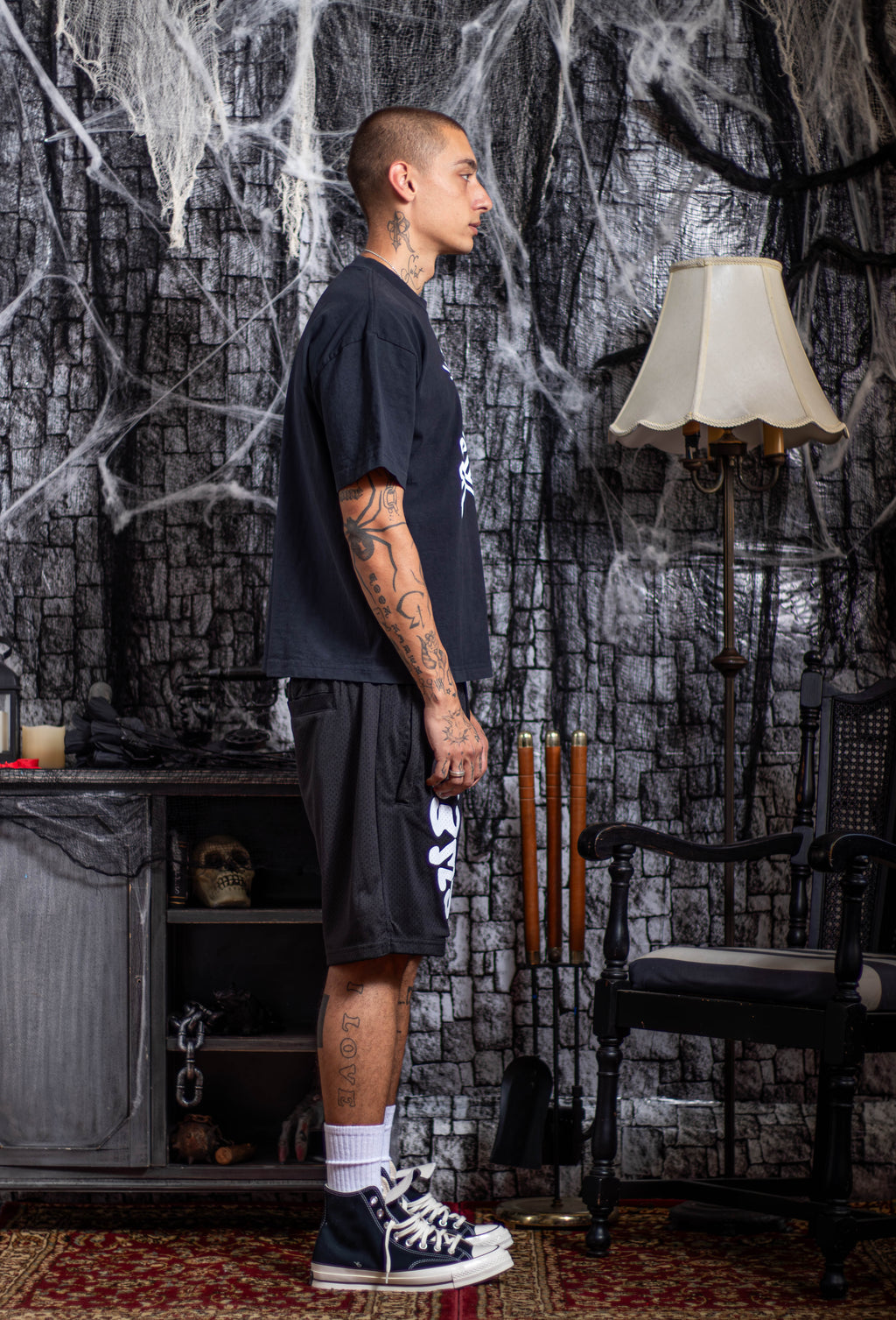 SWEETHEART GYM SHORTS WHITE/BLACK