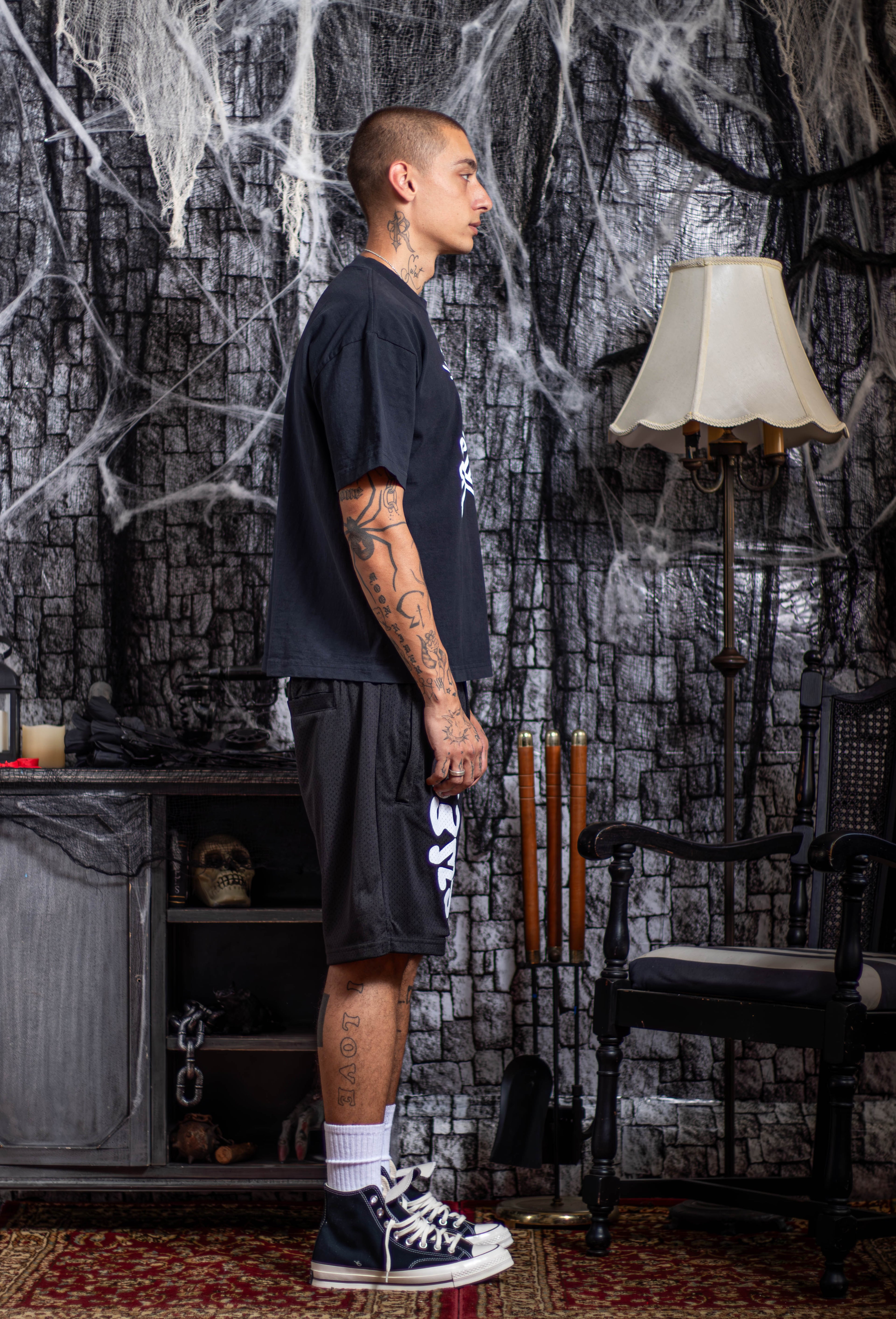 SWEETHEART GYM SHORTS WHITE/BLACK