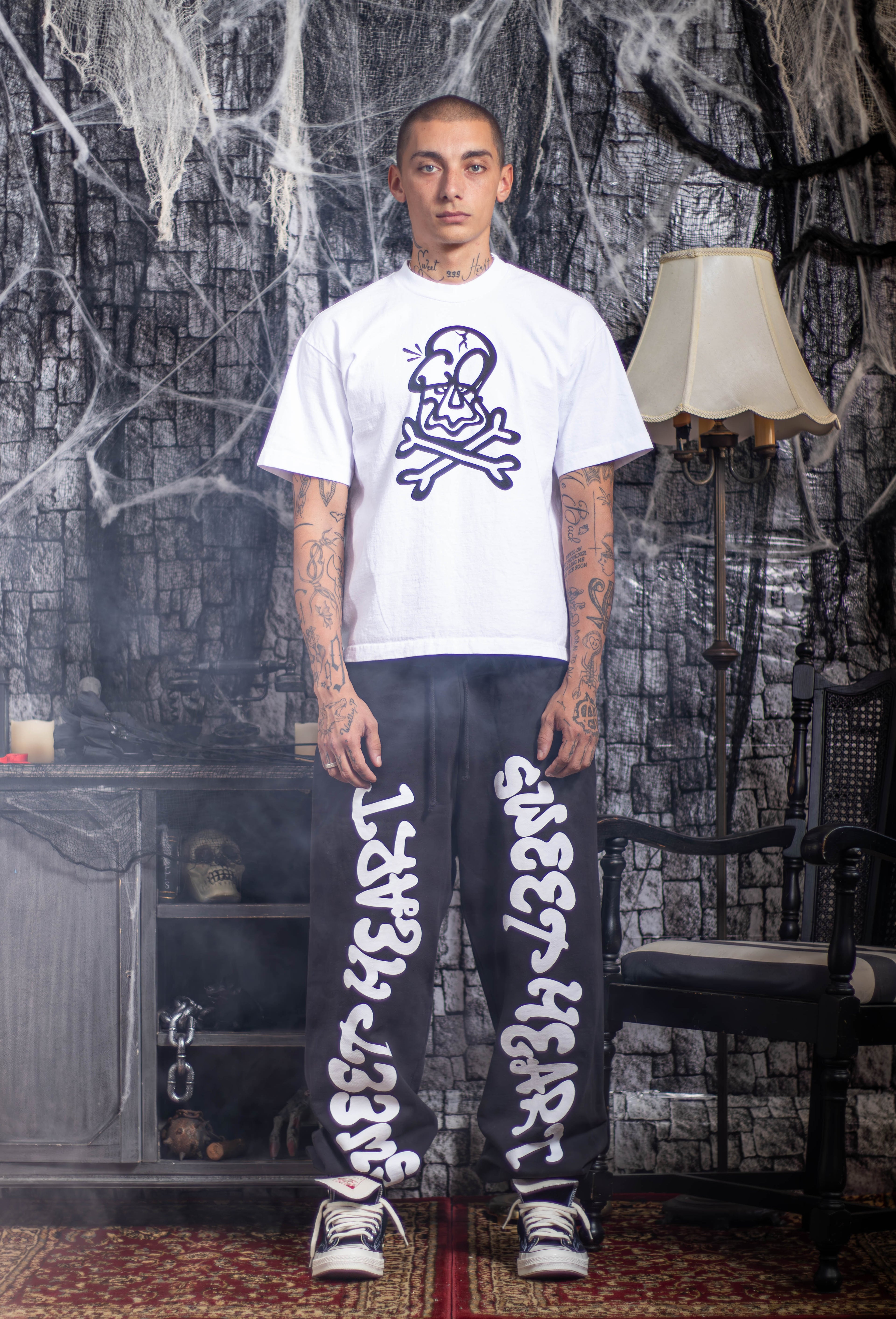 SWEETHEART SWEATPANTS WHITE/BLACK