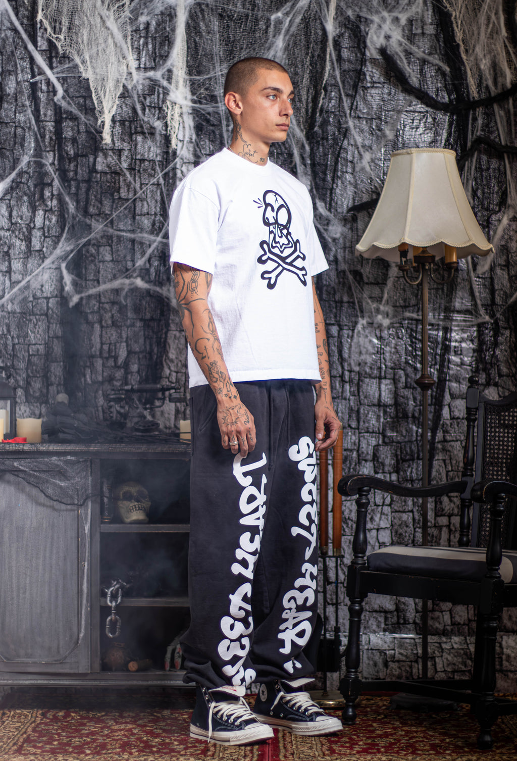 SWEETHEART SWEATPANTS WHITE/BLACK