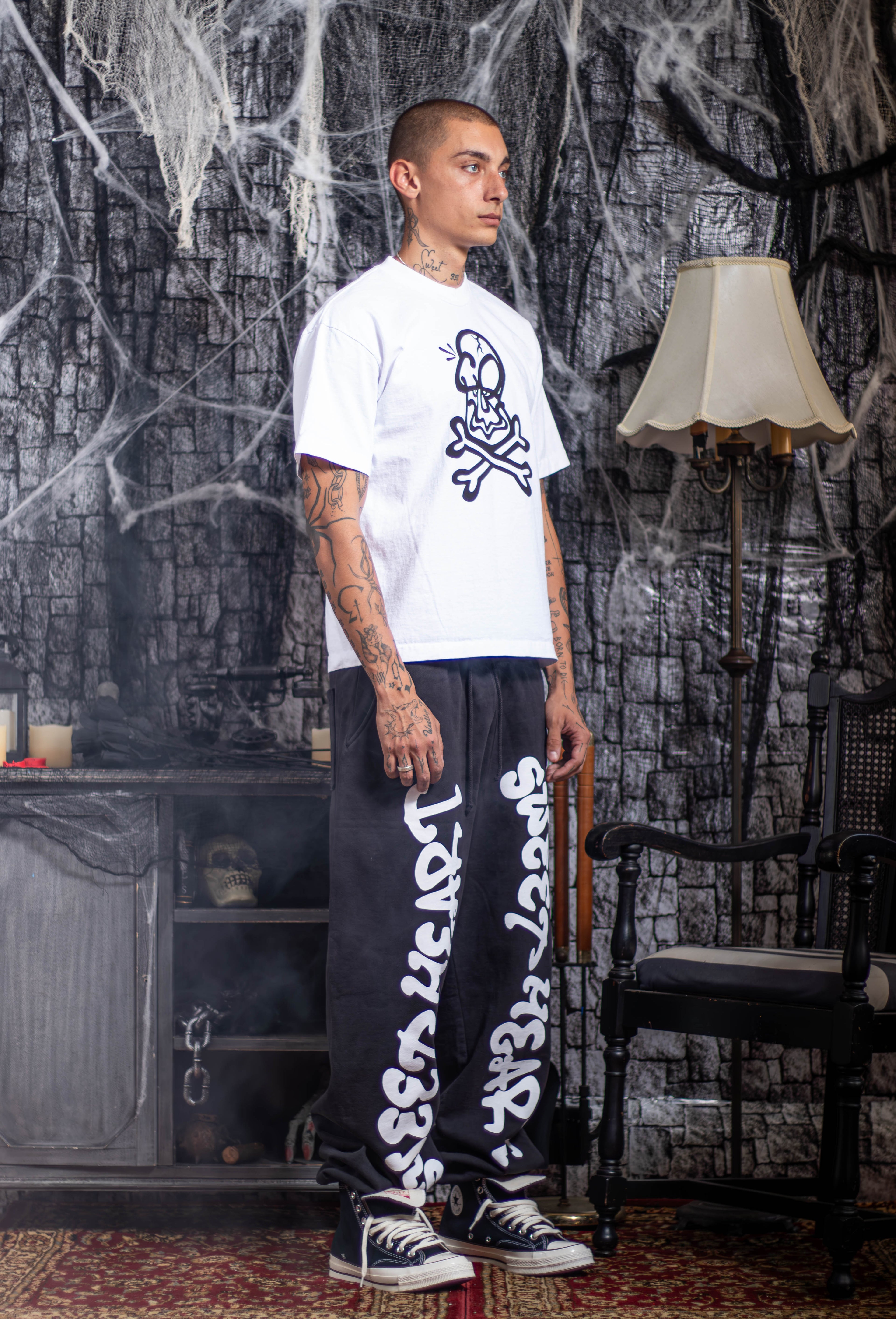 SWEETHEART SWEATPANTS WHITE/BLACK