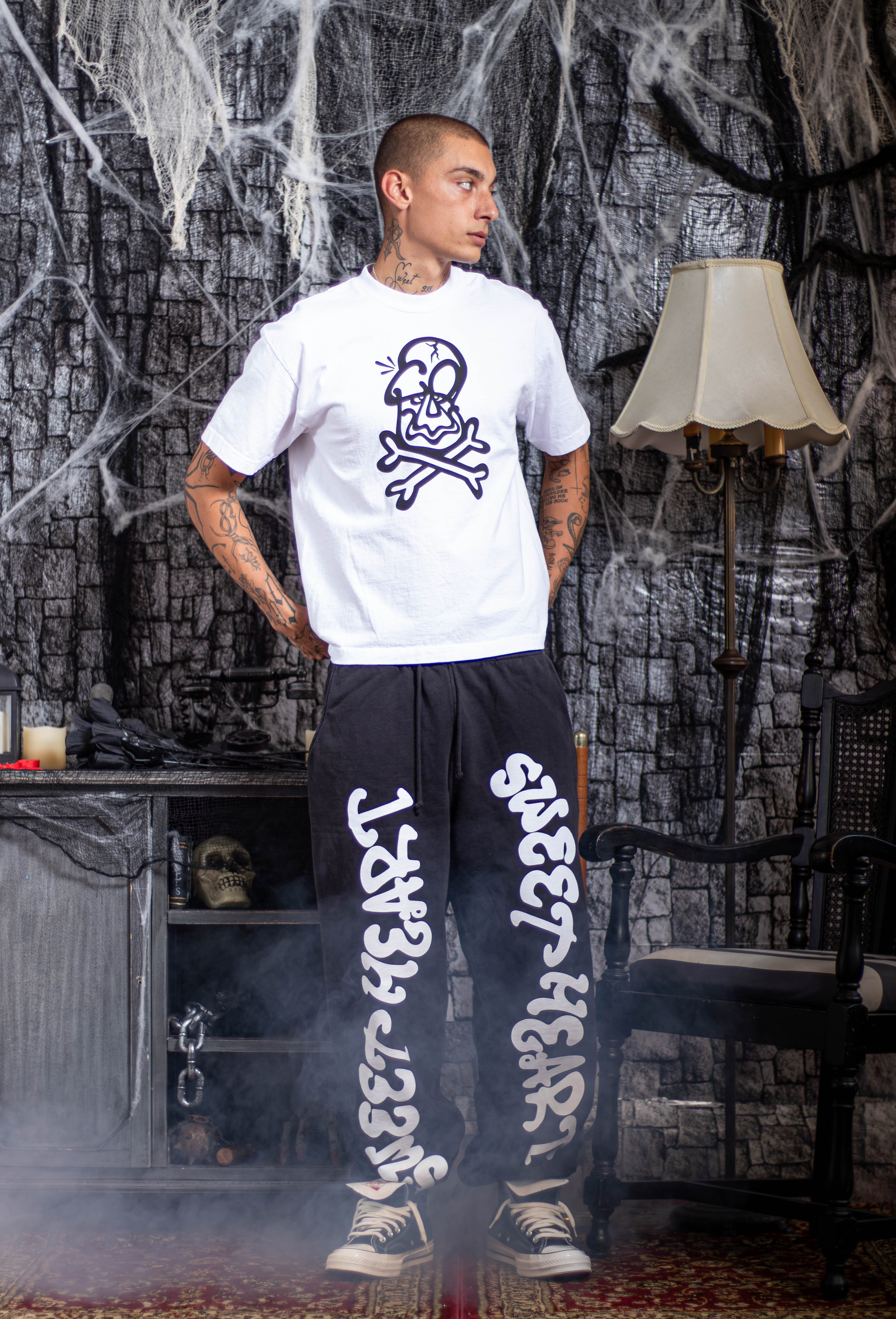 SWEETHEART SWEATPANTS WHITE/BLACK