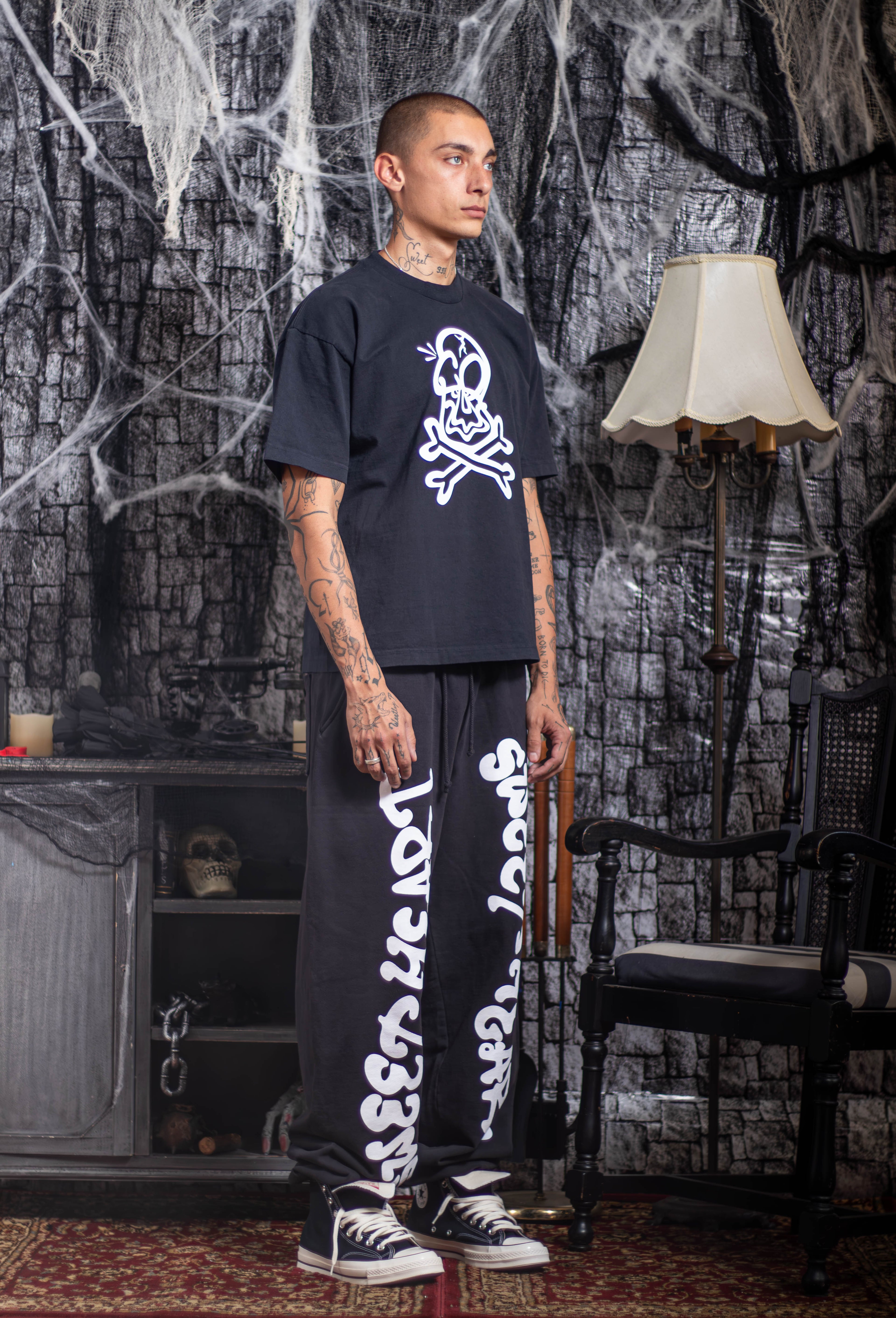 CROSSBONES T-SHIRT BLACK/WHITE