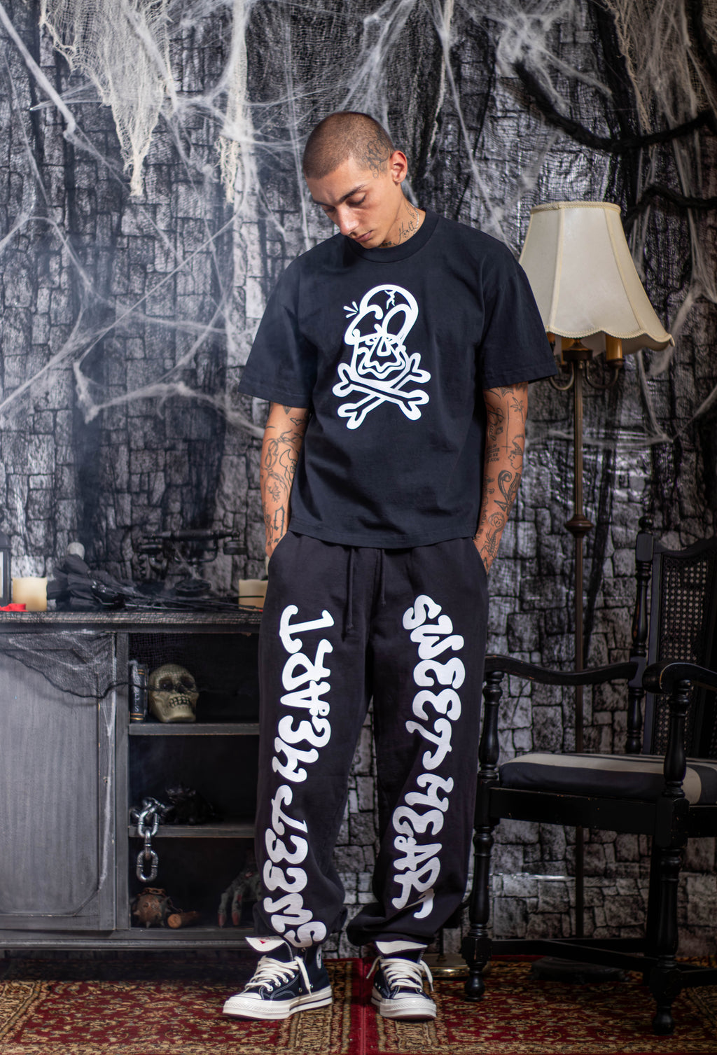 CROSSBONES T-SHIRT BLACK/WHITE