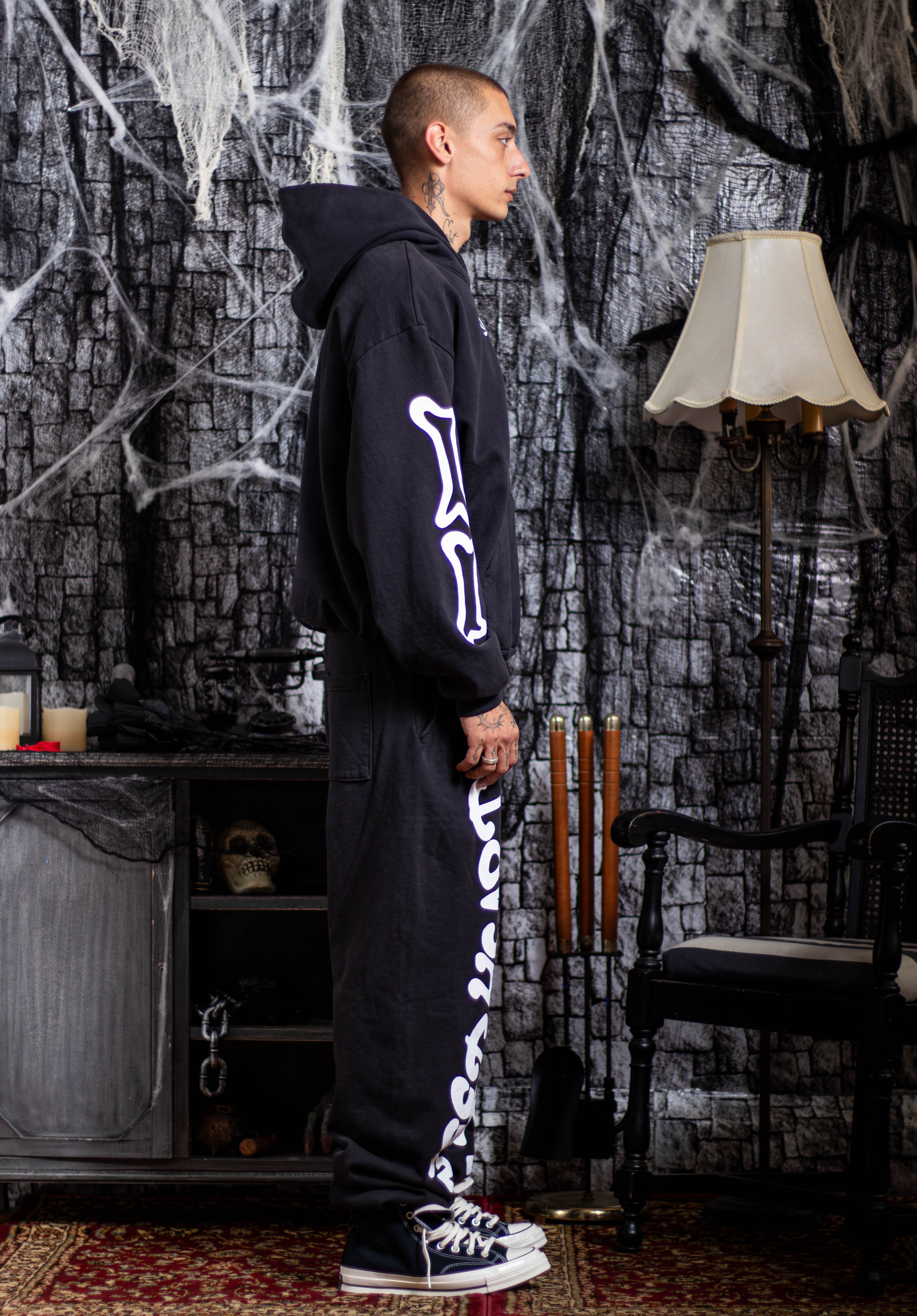 CROSSBONES HOODIE WHITE/BLACK