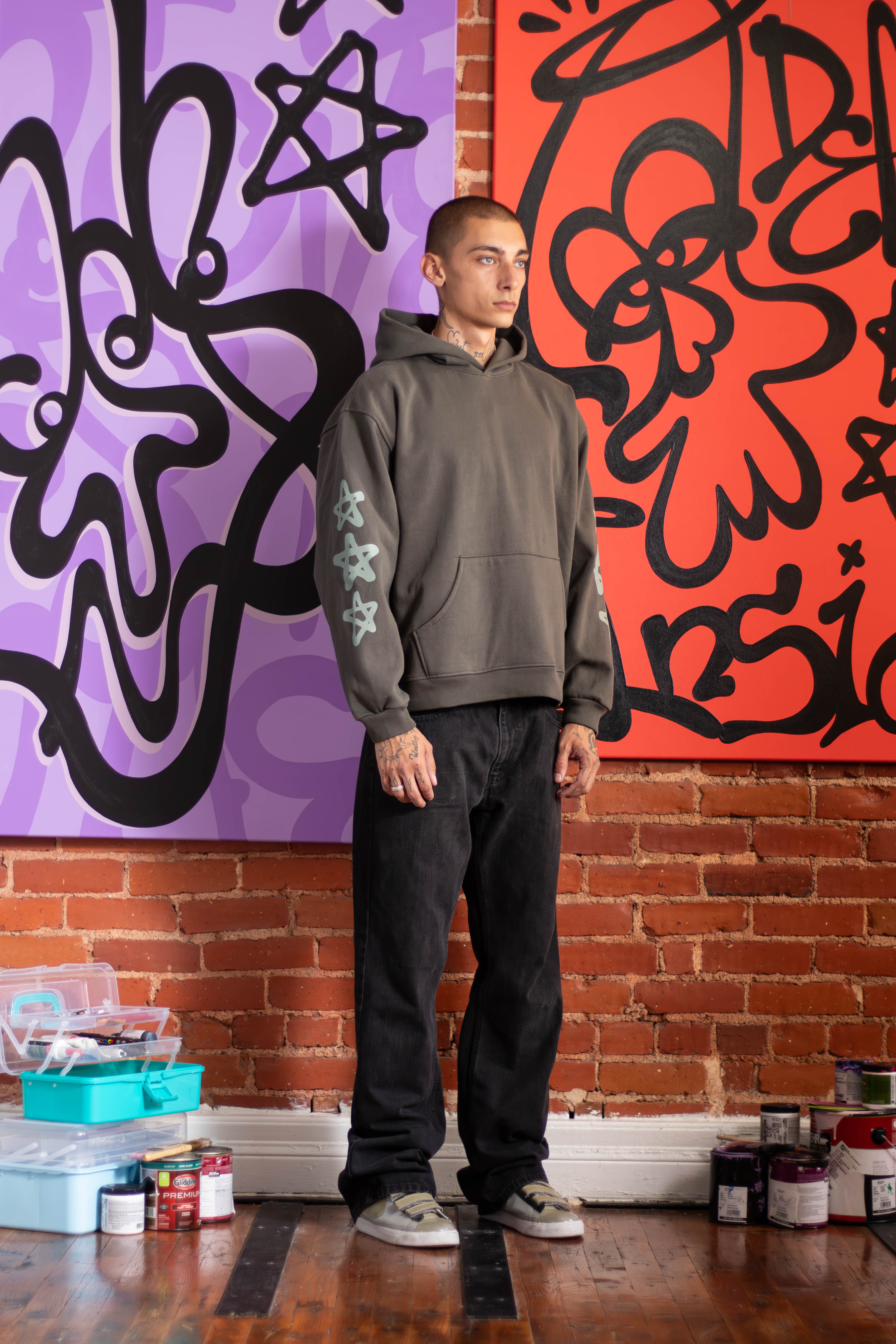 DINO HOODIE GREY