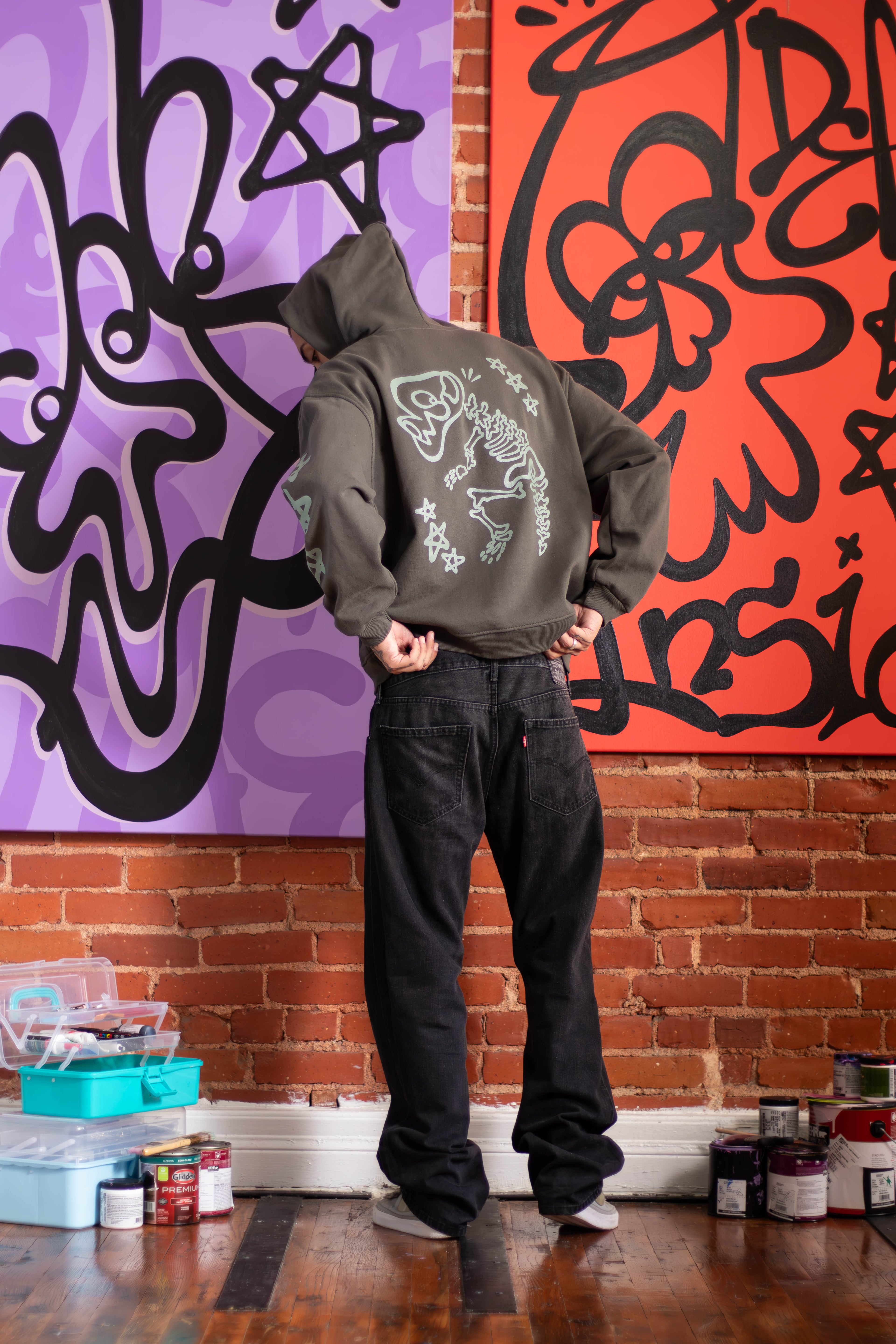DINO HOODIE GREY