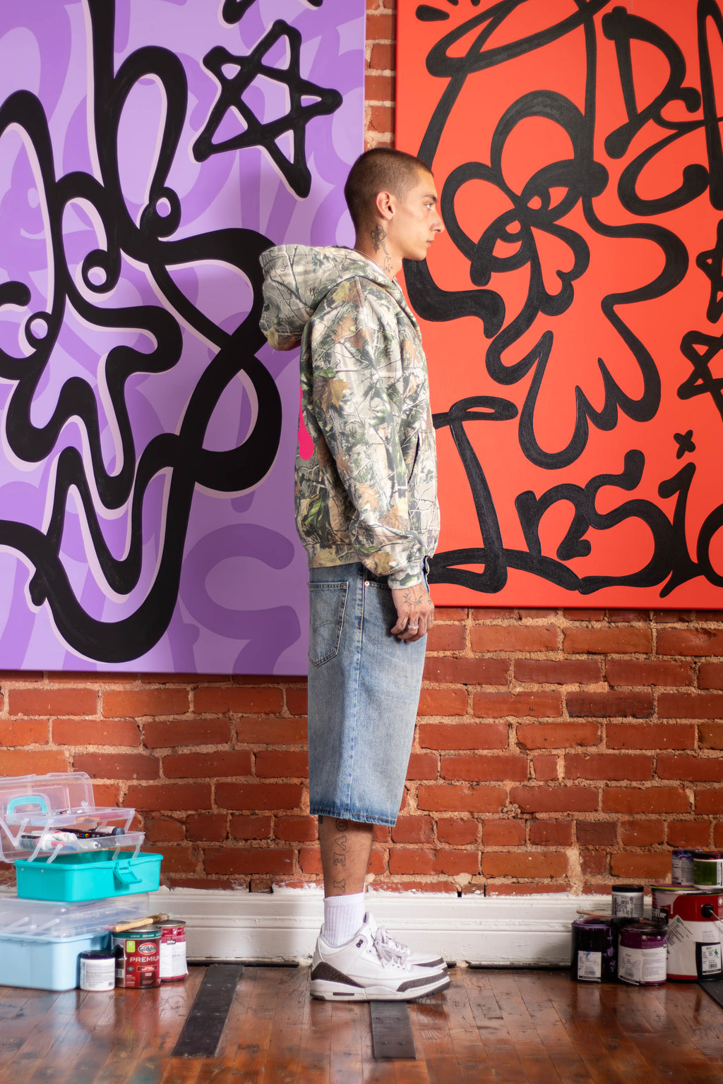 STAR HOODIE PINK/TREE CAMO