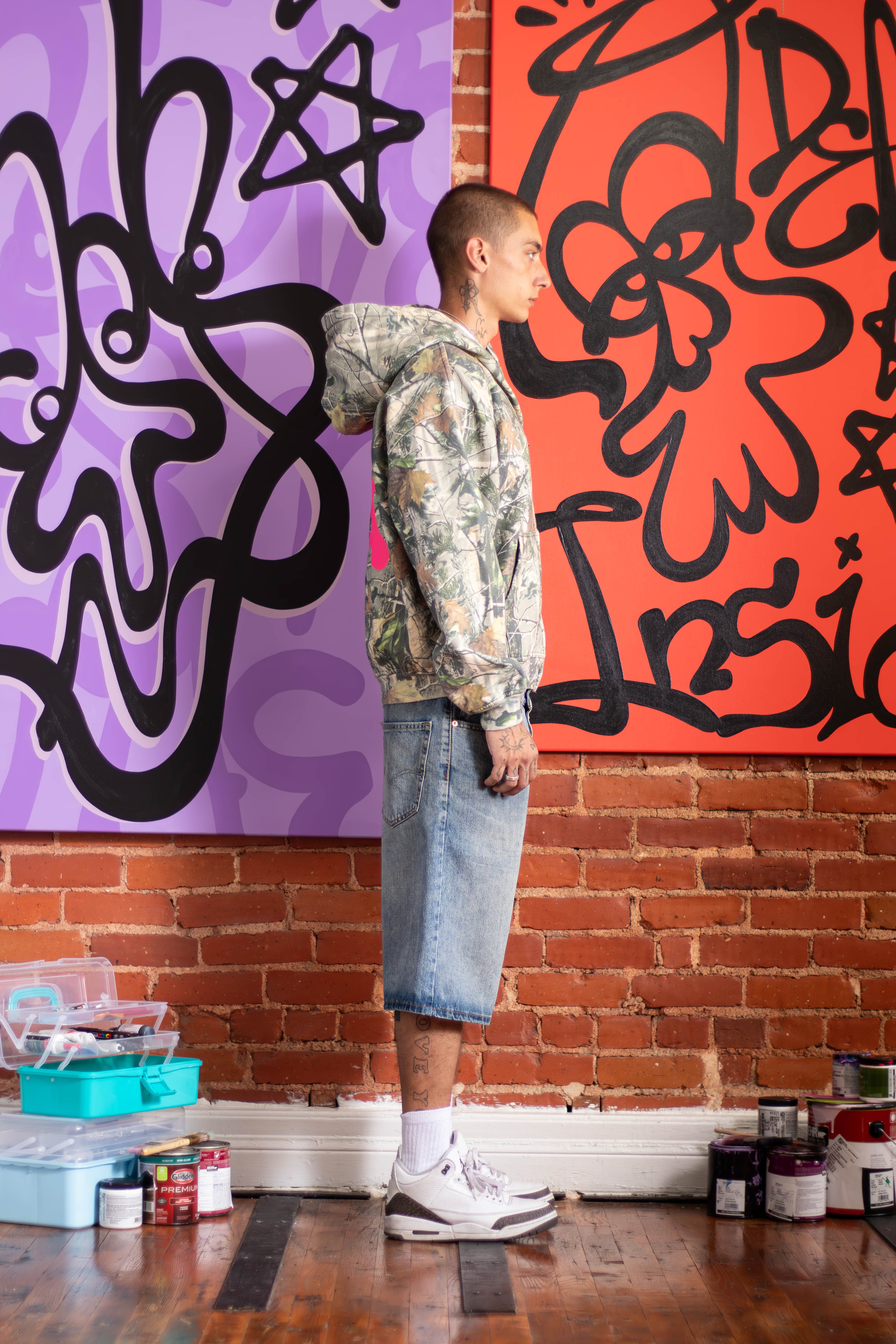 STAR HOODIE PINK/TREE CAMO