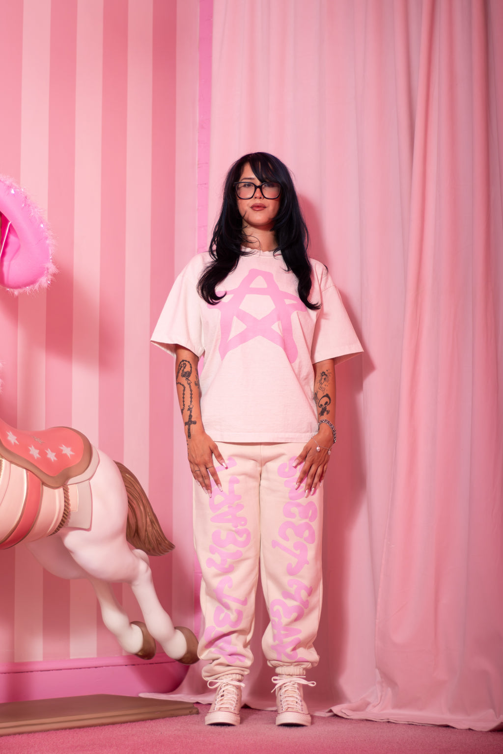 SWEETHEART SWEATPANTS PINK/CREME