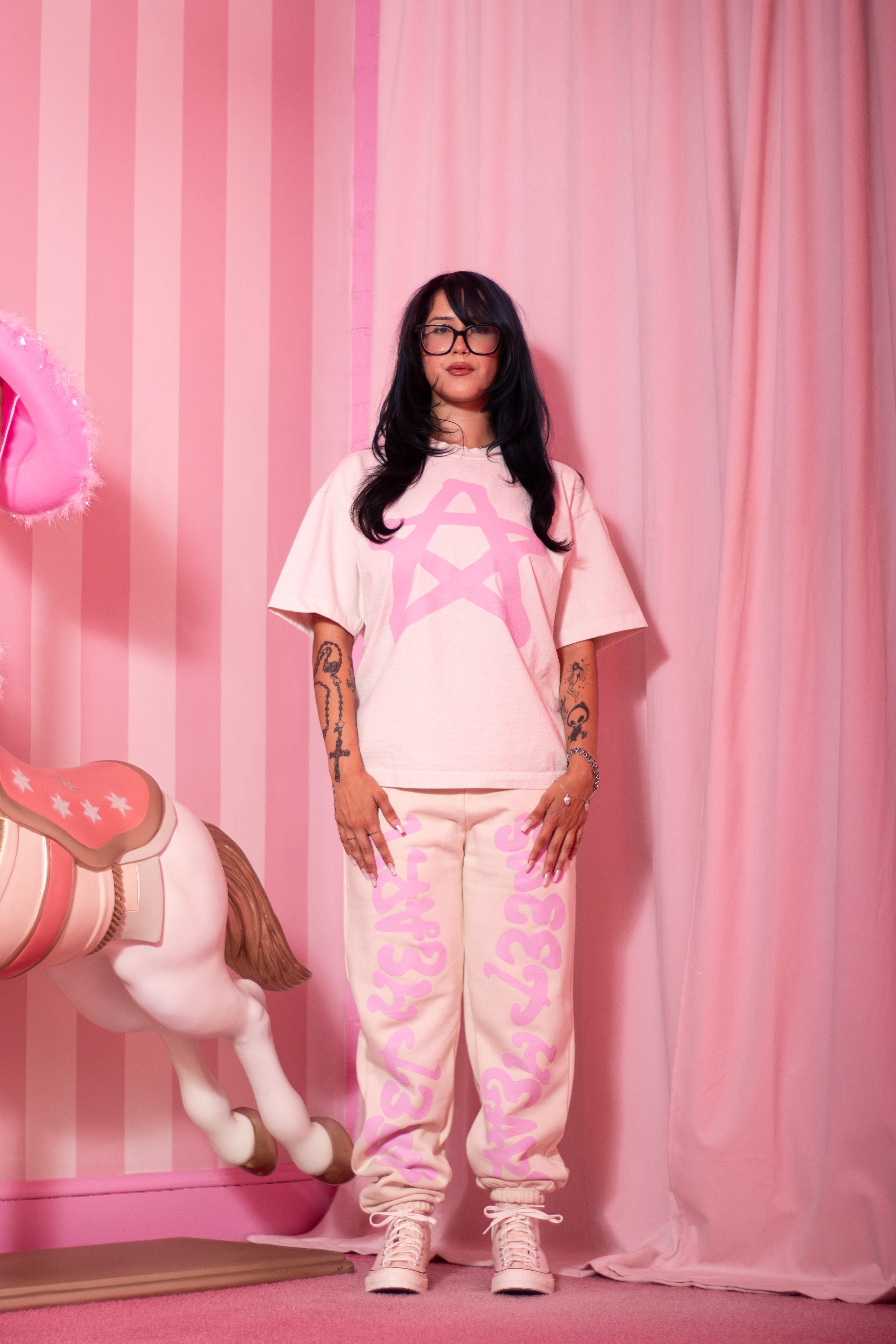 SWEETHEART SWEATPANTS PINK/CREME