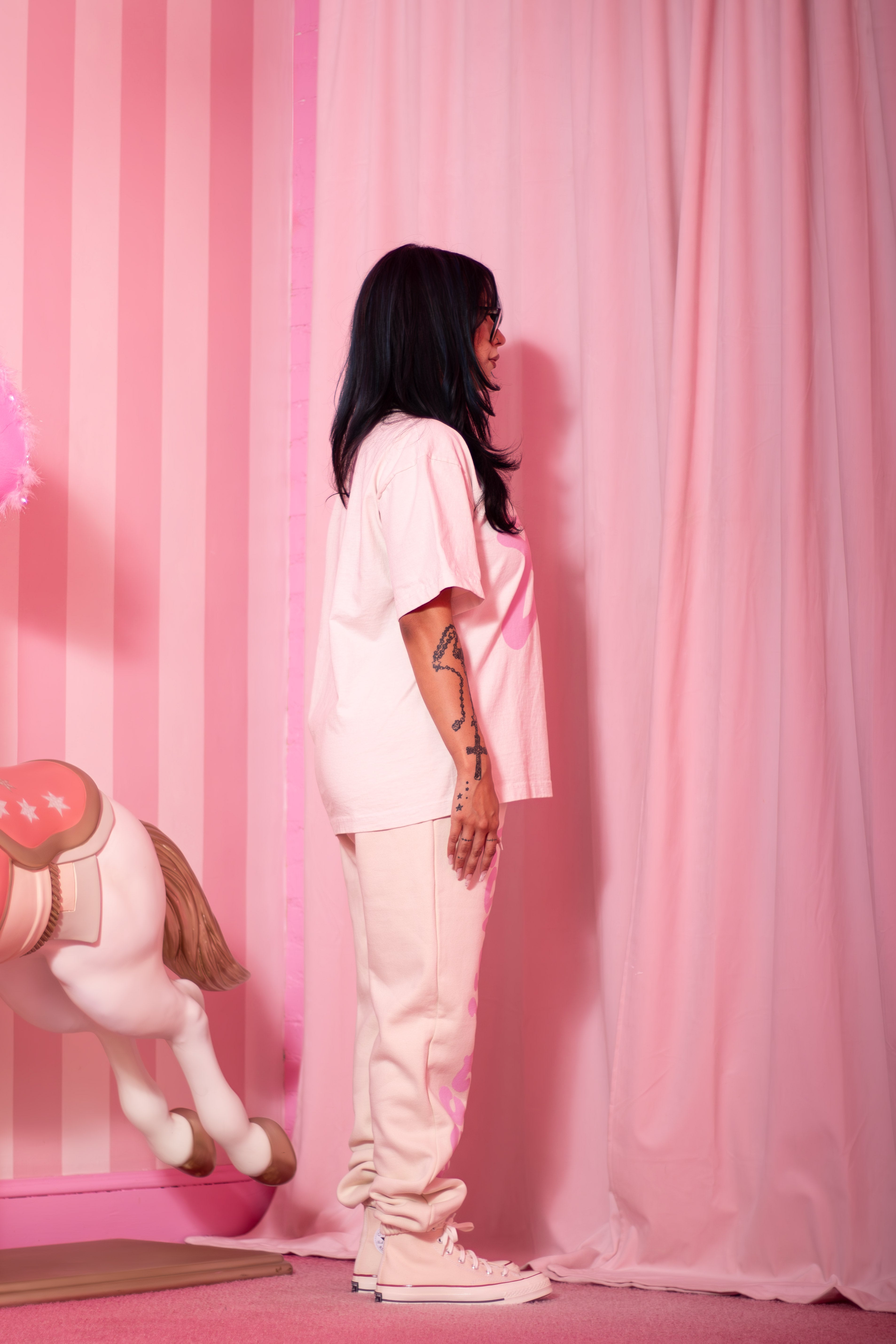 SWEETHEART SWEATPANTS PINK/CREME