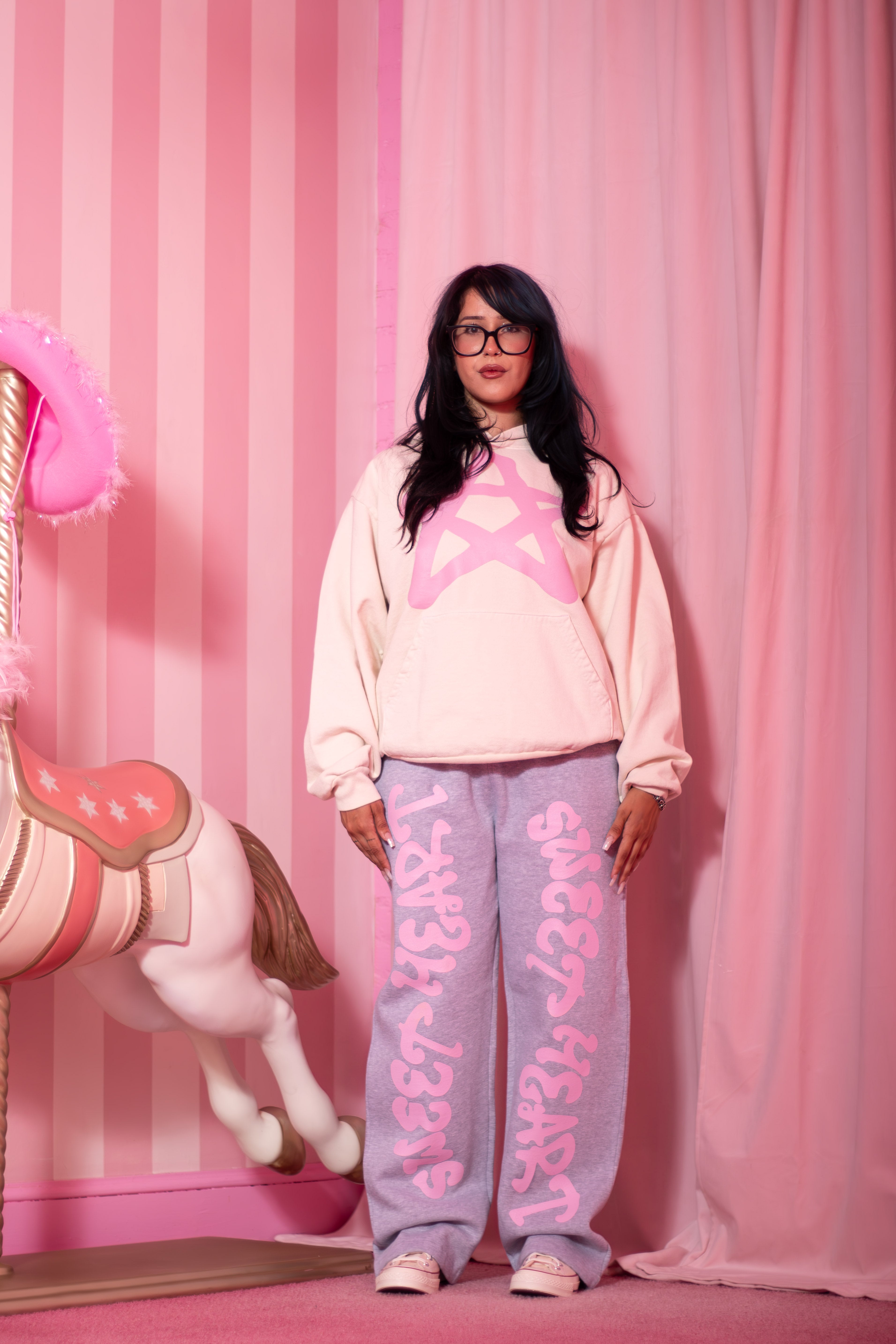 SWEETHEART SWEATPANTS PINK/GREY