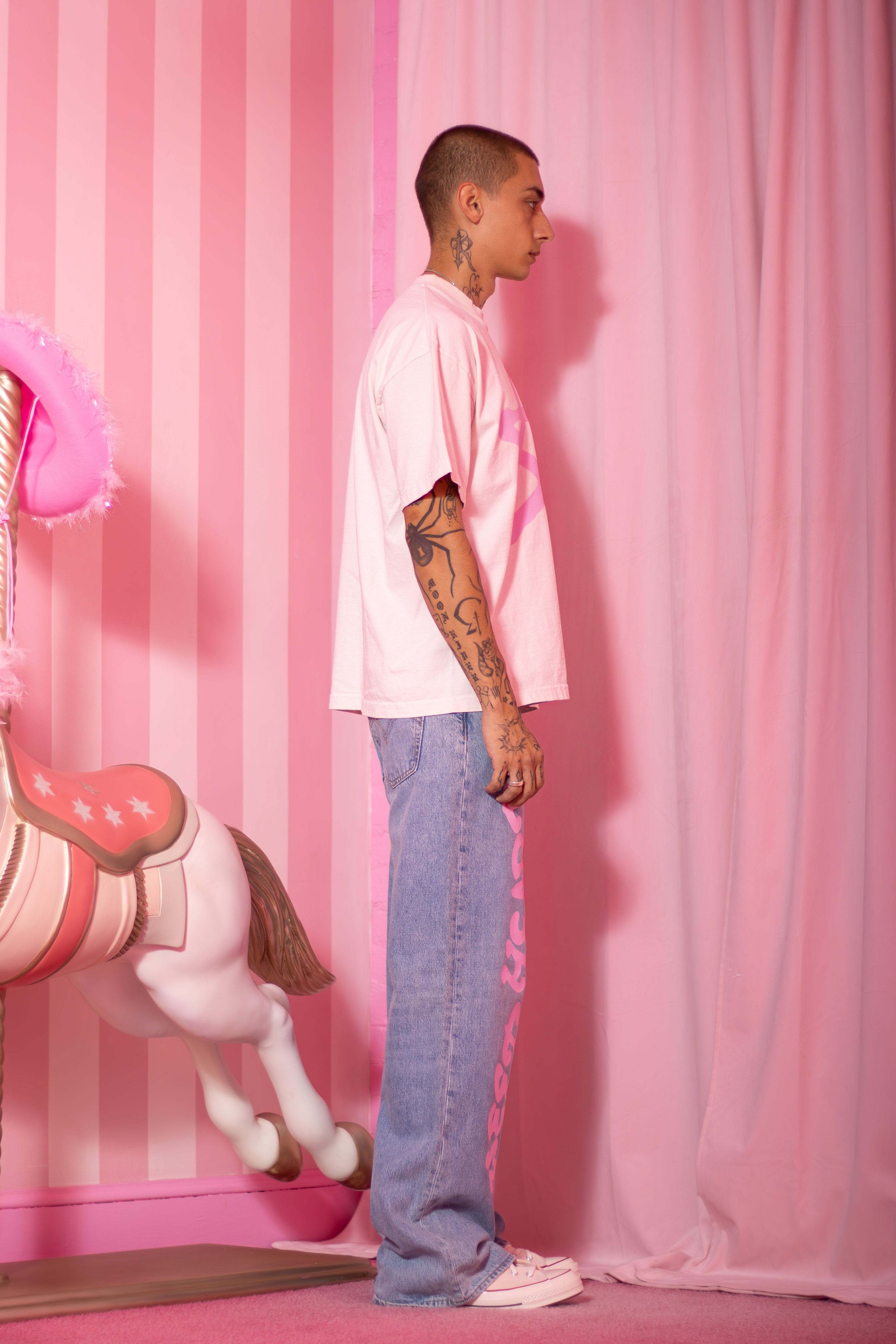 STAR T-SHIRT PINK/CREME