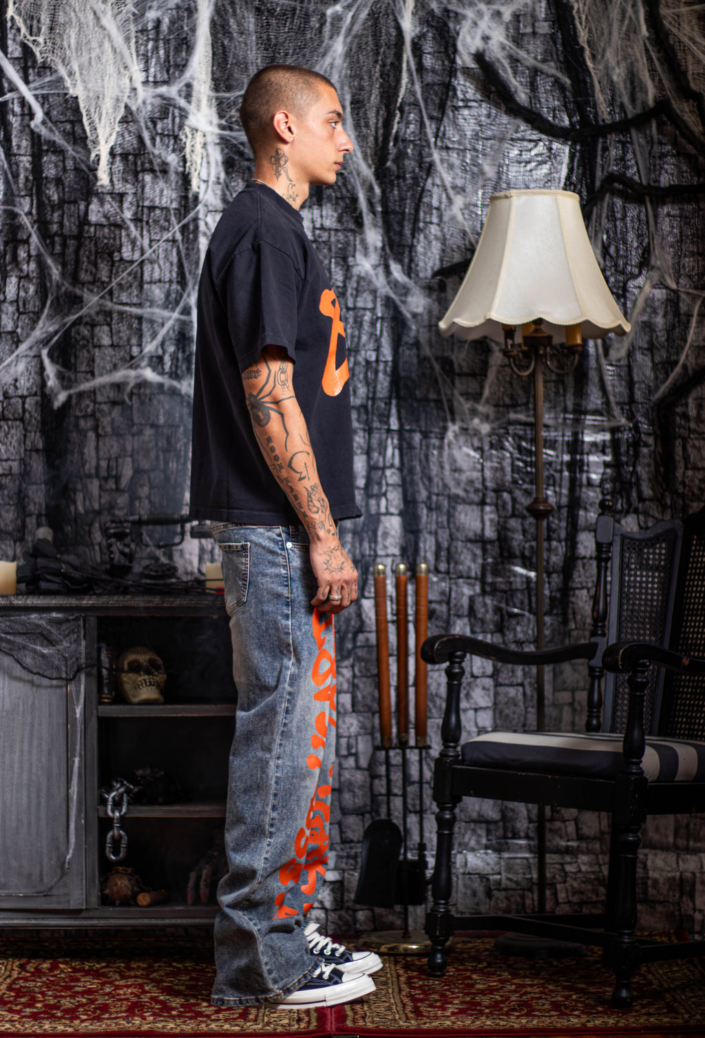 STAR T-SHIRT ORANGE/BLACK