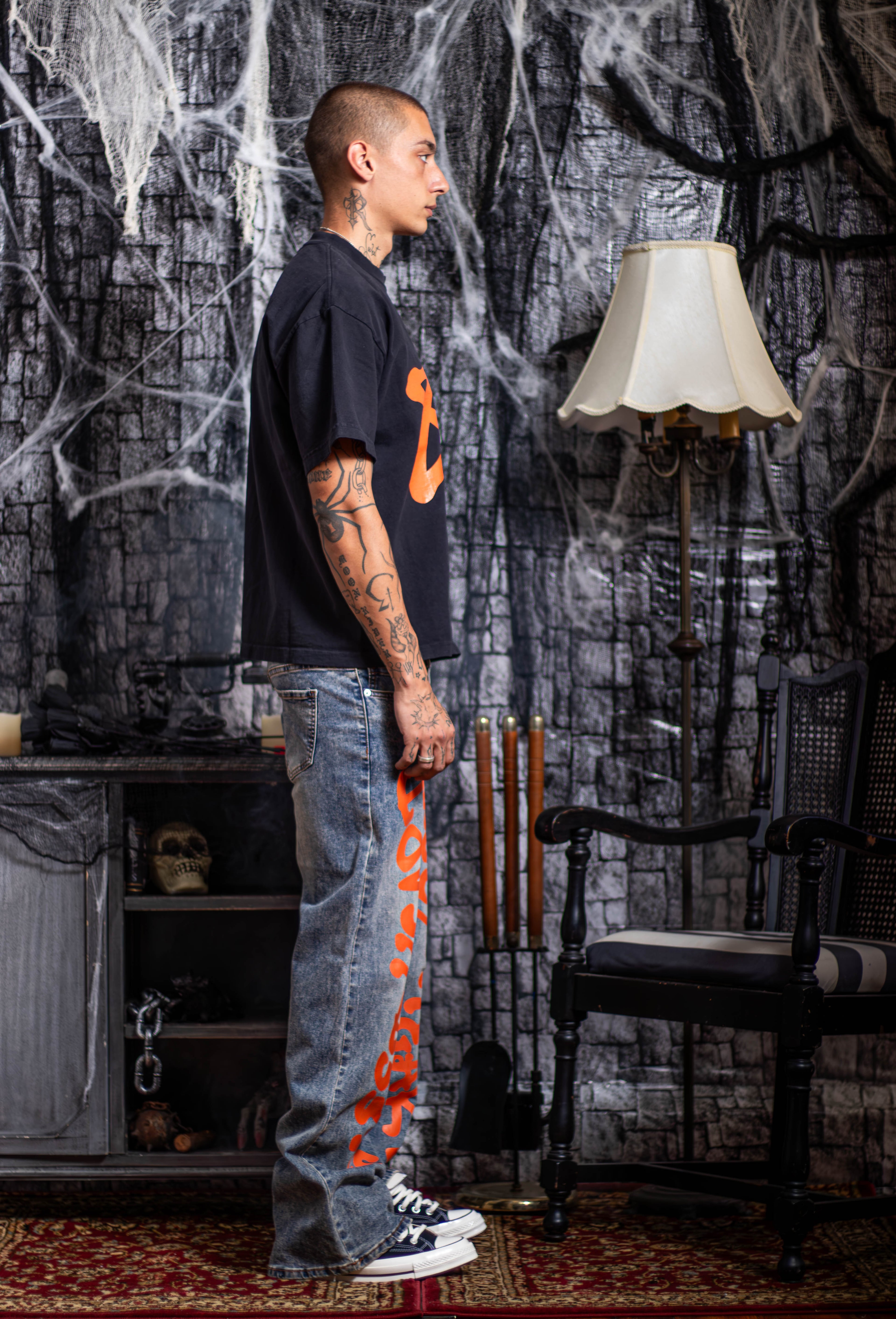 STAR T-SHIRT ORANGE/BLACK