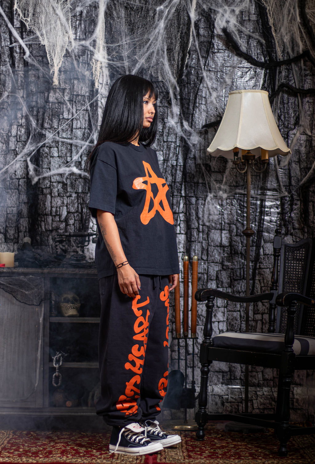 SWEETHEART SWEATPANTS ORANGE/BLACK