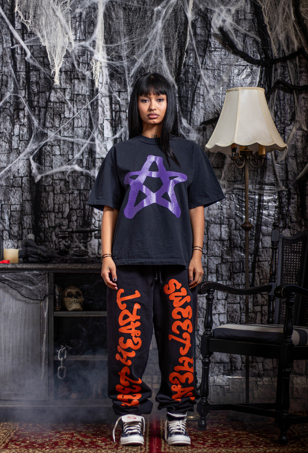 STAR T-SHIRT PURPLE/BLACK