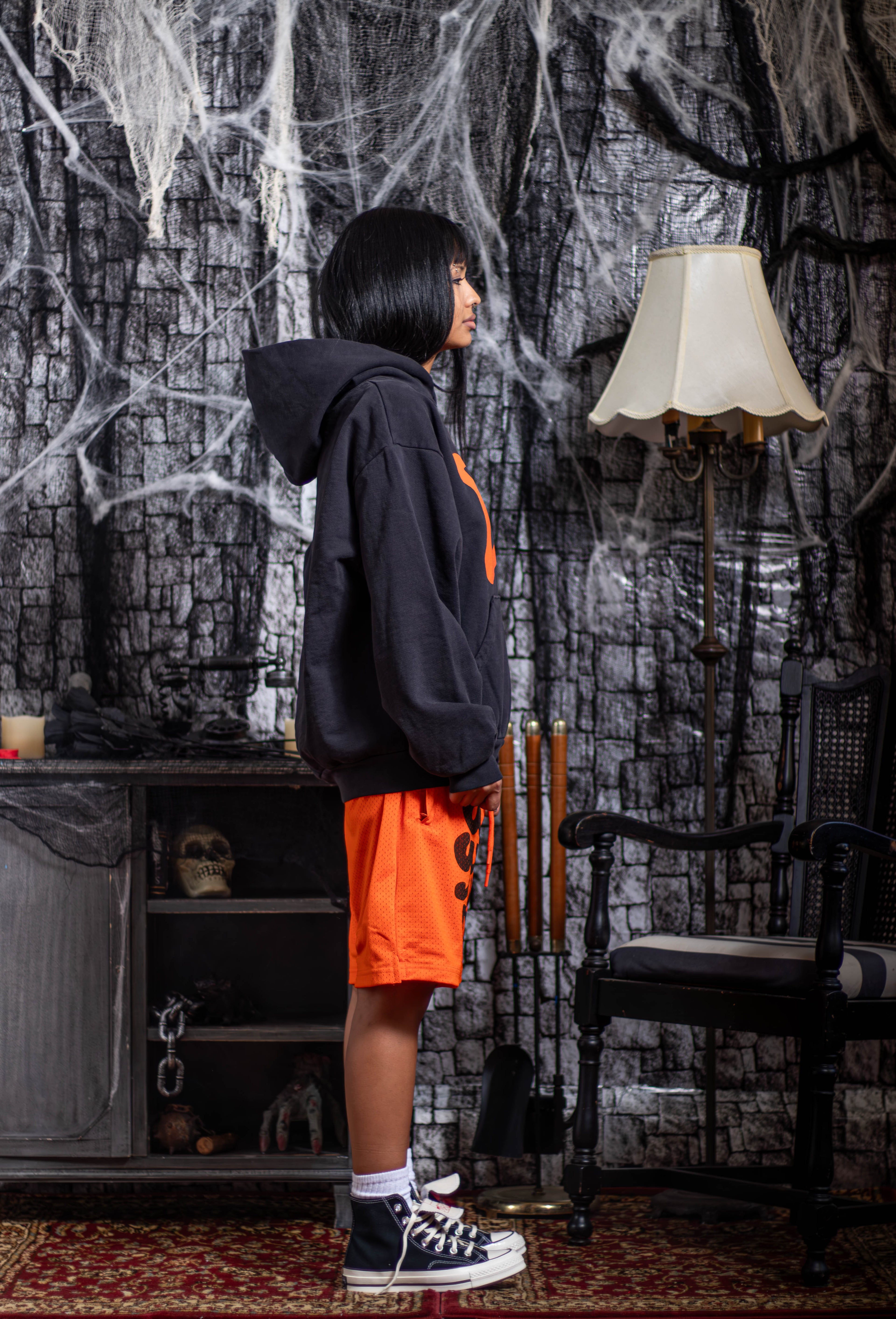 STAR HOODIE ORANGE/BLACK