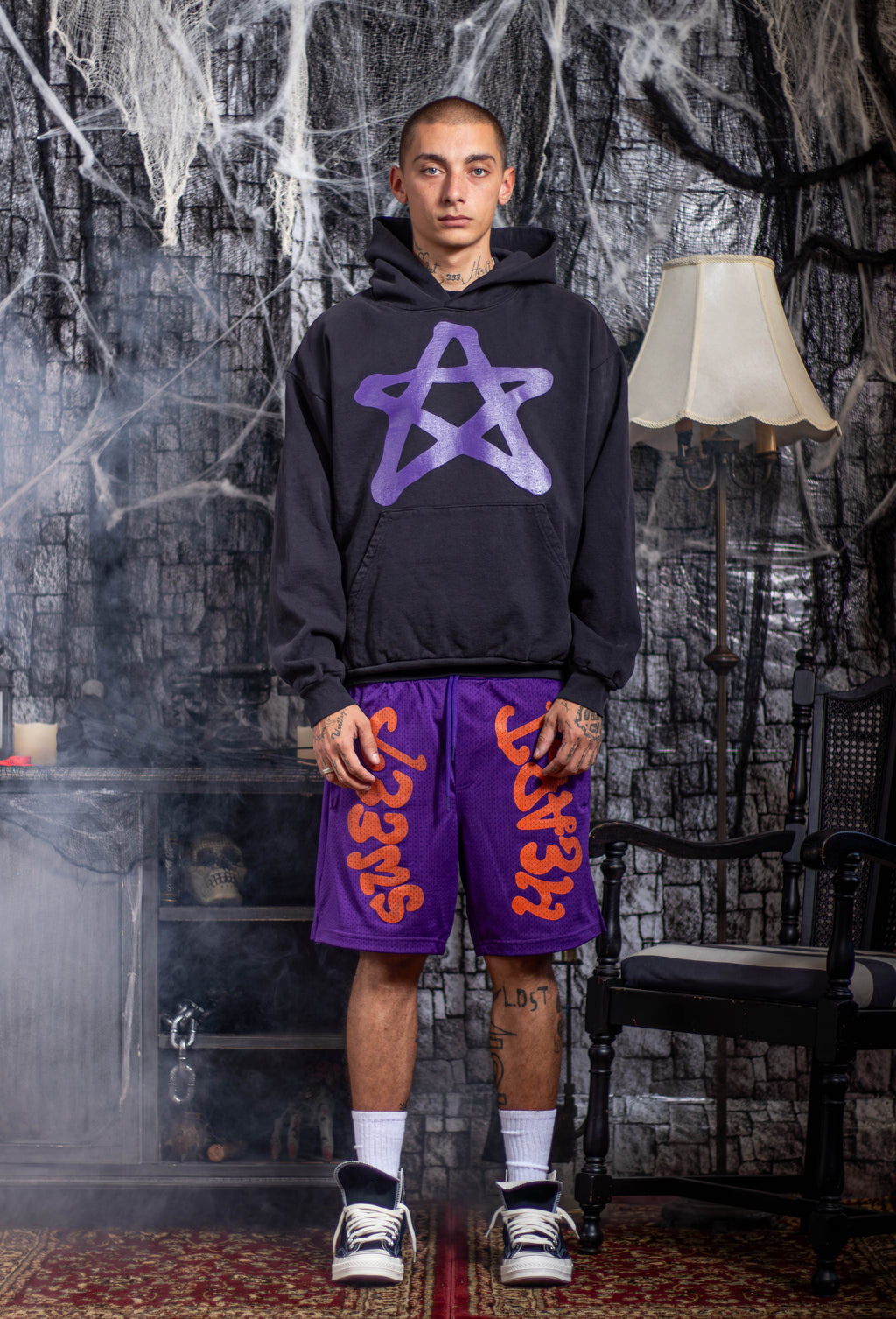 STAR HOODIE PURPLE/BLACK