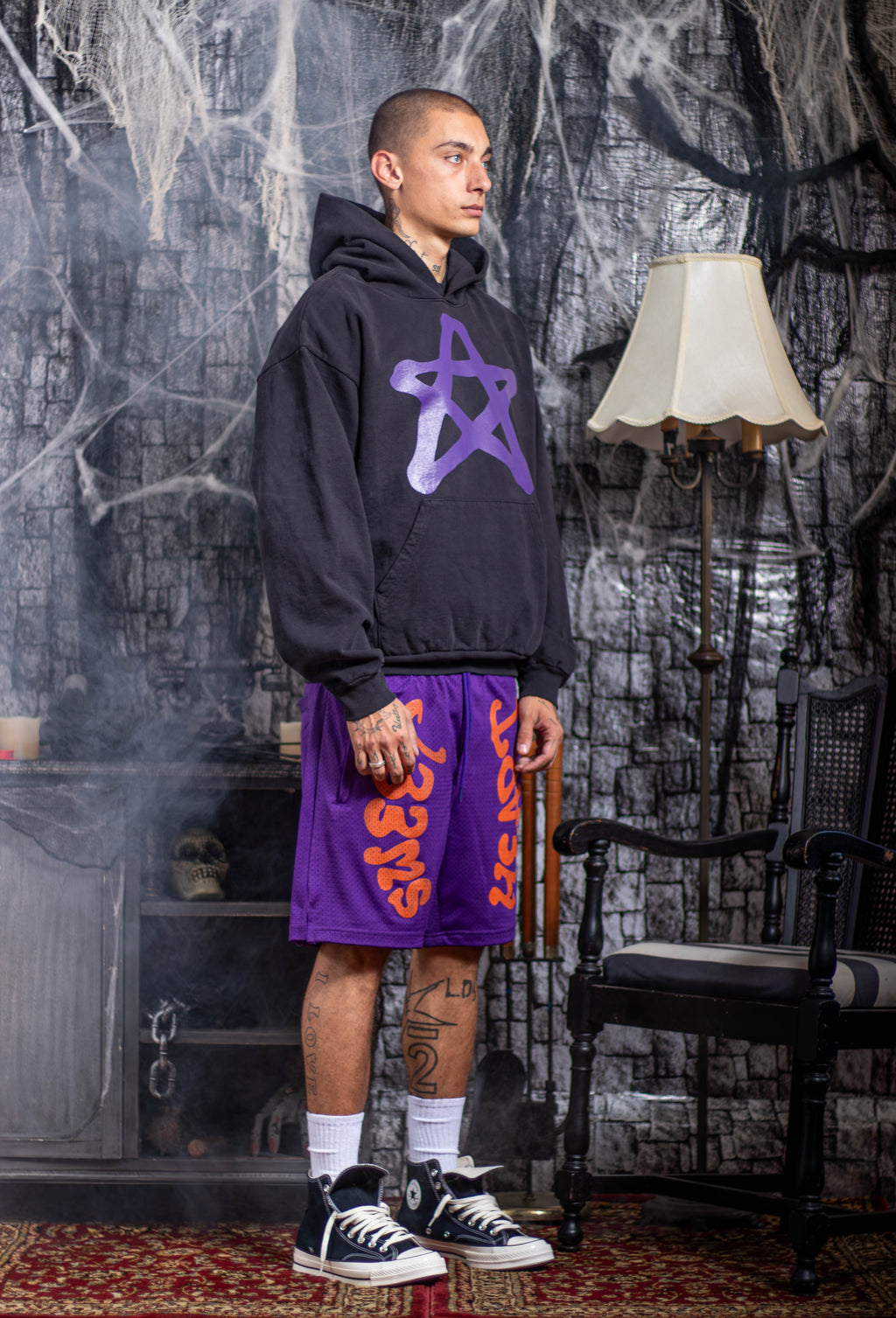 STAR HOODIE PURPLE/BLACK