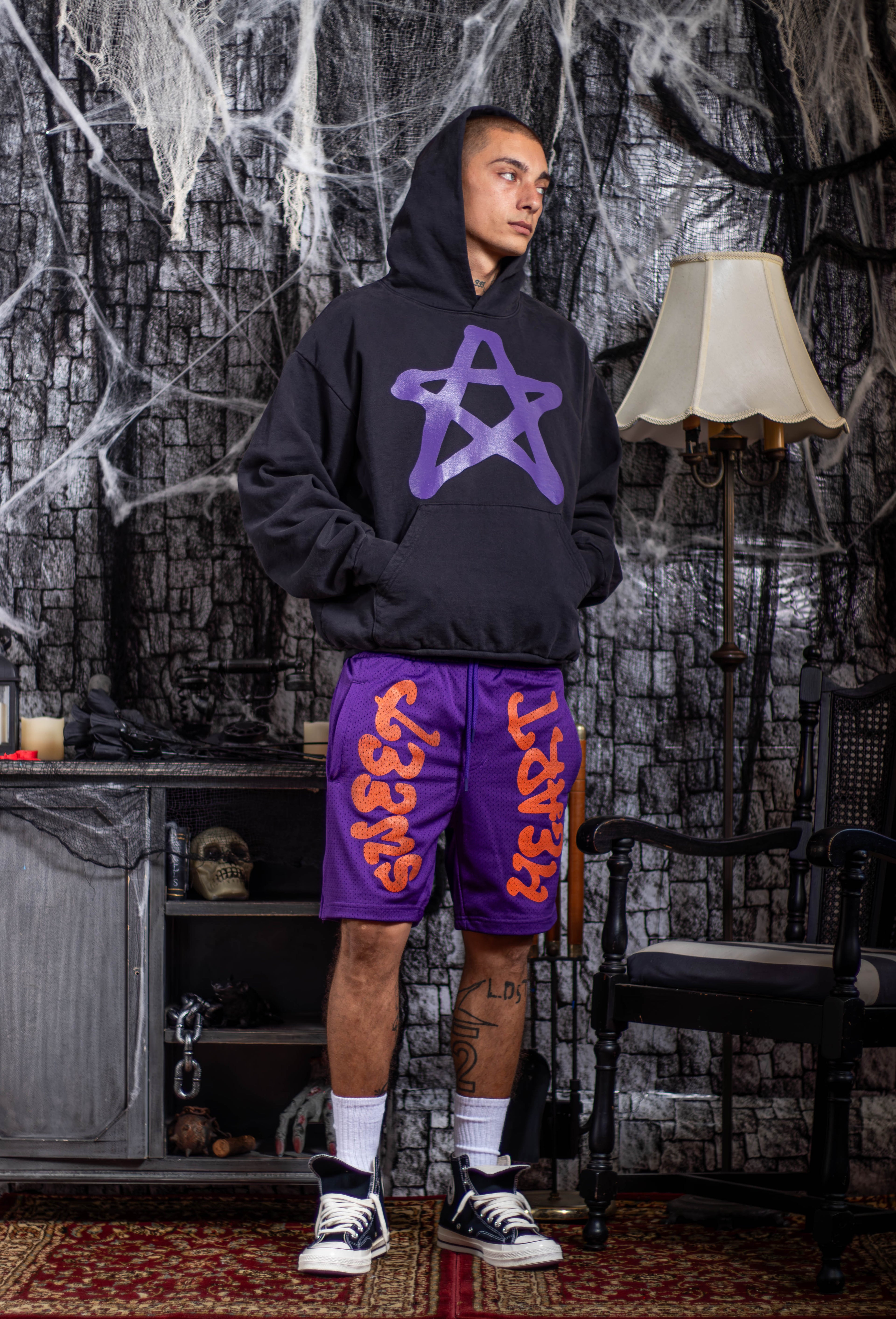 STAR HOODIE PURPLE/BLACK