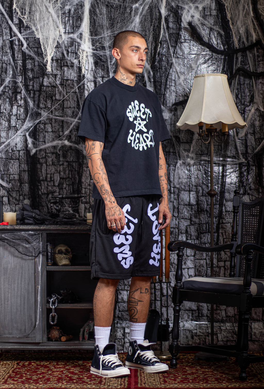 SWEETHEART GYM SHORTS LILAC/BLACK