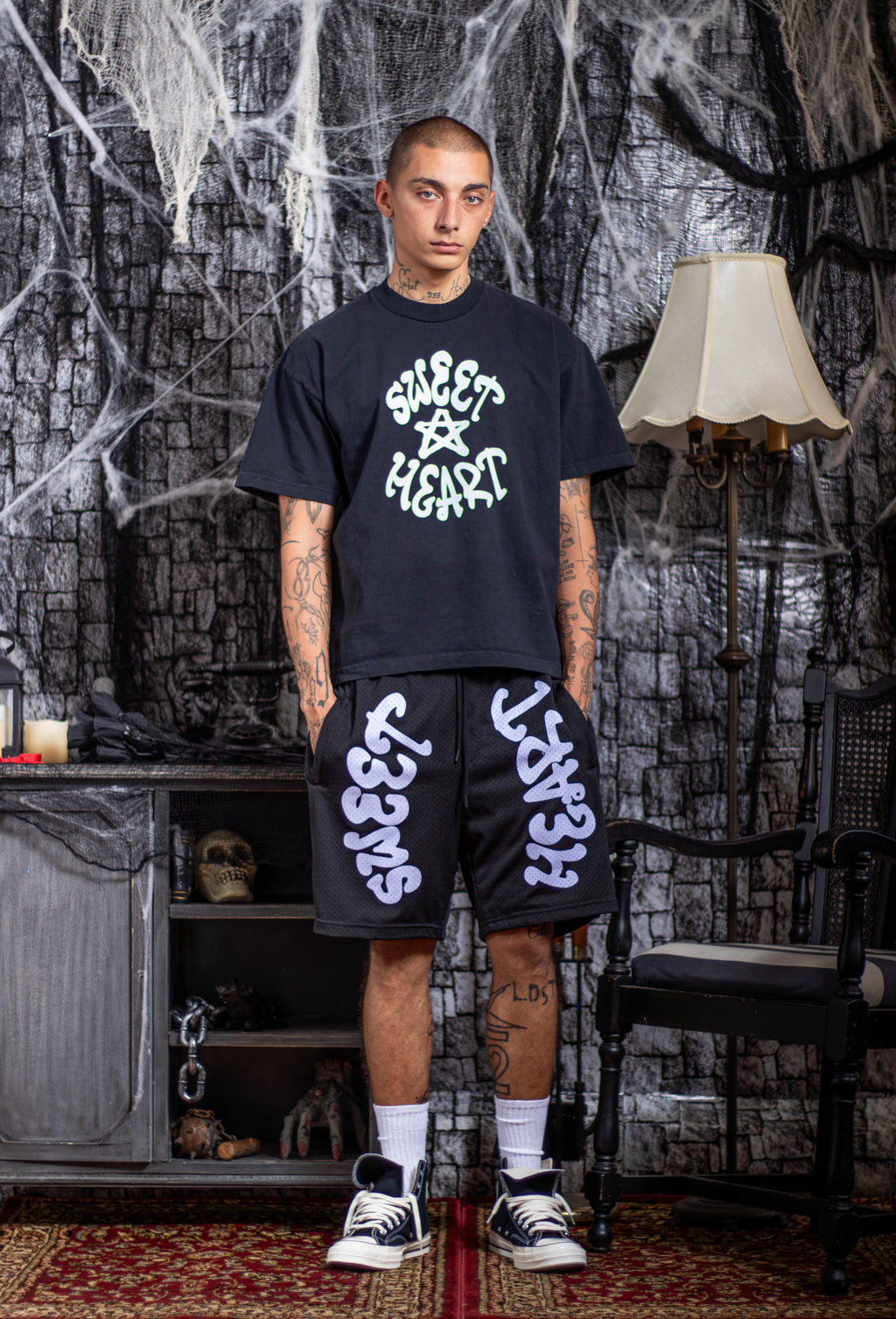 SWEETHEART GYM SHORTS LILAC/BLACK