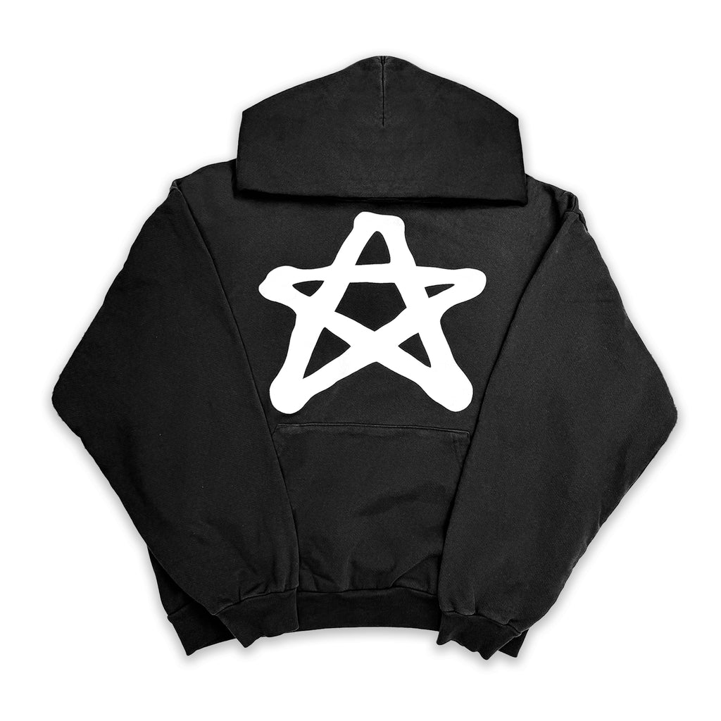 STAR HOODIE WHITE/BLACK